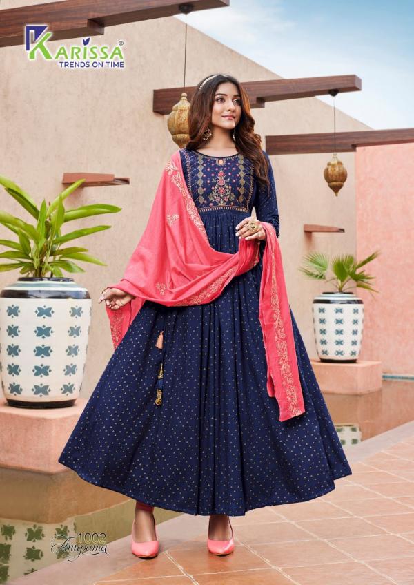 Karissa Anupama Festive Wear Silk Gown With Dupatta Collection